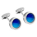 Blue Cat Eye Ball Cufflinks