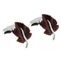 Jasper Carved Leaf Cufflinks