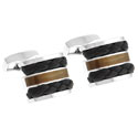 Cat's Eye and Leather Cufflinks