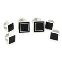 Square Silver Finish Stud Set