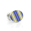 Blue and Yellow Stripe Cufflinks