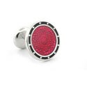 Raspberry Floral Cuff Links