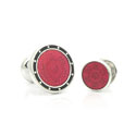 Crimson French Floral Stud Set