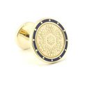 Gold with Blue French Floral Cufflink