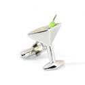 Martini with Green Olive Cufflinks