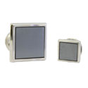 Square Hematite Stud Set