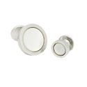 Round Mother of Pearl Tuxedo Stud Set