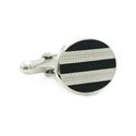 Black & Ribbed Steel Cufflinks