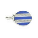 Blue & Ribbed Steel Cufflinks