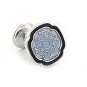 Blue French Floral Cuff Links
