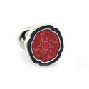 Crimson French Floral Cuff Links