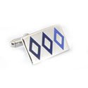 Blue Three Diamond Cufflinks