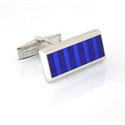 Sterling Railroad Royal Blue Cuff Links