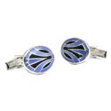 Sterling Blue Floral Cufflinks