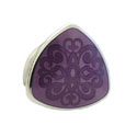Triangular Floral Plum Cufflinks