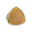 Triangular Peach Floral Cufflinks