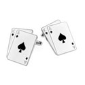 Silver King and Ace cufflinks