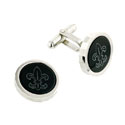 Fleur De Lis Onyx Cufflinks