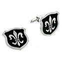 Black Fleur De Lis Cufflinks