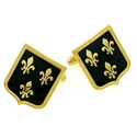 Black Fleur De Lis Cuff Links