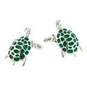Green Enamel Turtle Cufflinks
