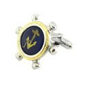 Anchor in Ships Wheel Cufflinks