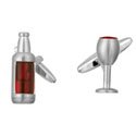 Wine Bottle and Glass Cufflinks