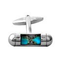 Blue Sand Timer Cufflink