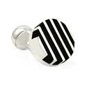 Black Striped Circle Cufflinks