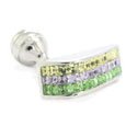 Pastel Tonal Crystal Wedge Cufflinks