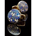 Floral Circle Gilt Cufflinks