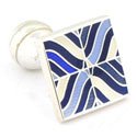 Wavy Panel Silver Cufflinks