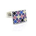 Sterling Juxtaposed Cuff Links