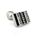 Wavy Crystal Cuff Links