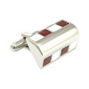 Red & White Enamel Cufflinks