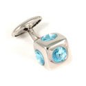 Crystal Blue Cube Cufflinks