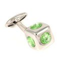 Crystal Peridot Cube Cufflinks
