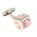 Crystal Rose Cube Cufflinks