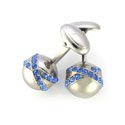 Blue Crystal Sphere Cufflink