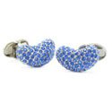 Blue Crystal Bean Cufflinks