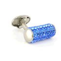 Blue Crystal Cylinder Cufflink