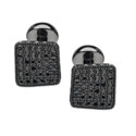 Jet Crystal Square Cufflinks