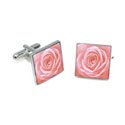 Single Pink Rose Cufflinks