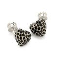 Black Crystal Heart Cufflinks