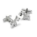 Crystal Scottie Dog Cufflinks