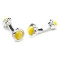 Yellow Fiber Optic Cufflinks