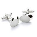 Brushed Circle Engraved Cuff Links