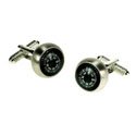 Compass Brushed Rhodium Cufflinks