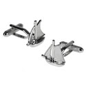 Silver & Pearl Yacht Cufflinks