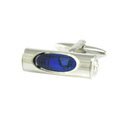 Blue Level in Silver Cufflinks